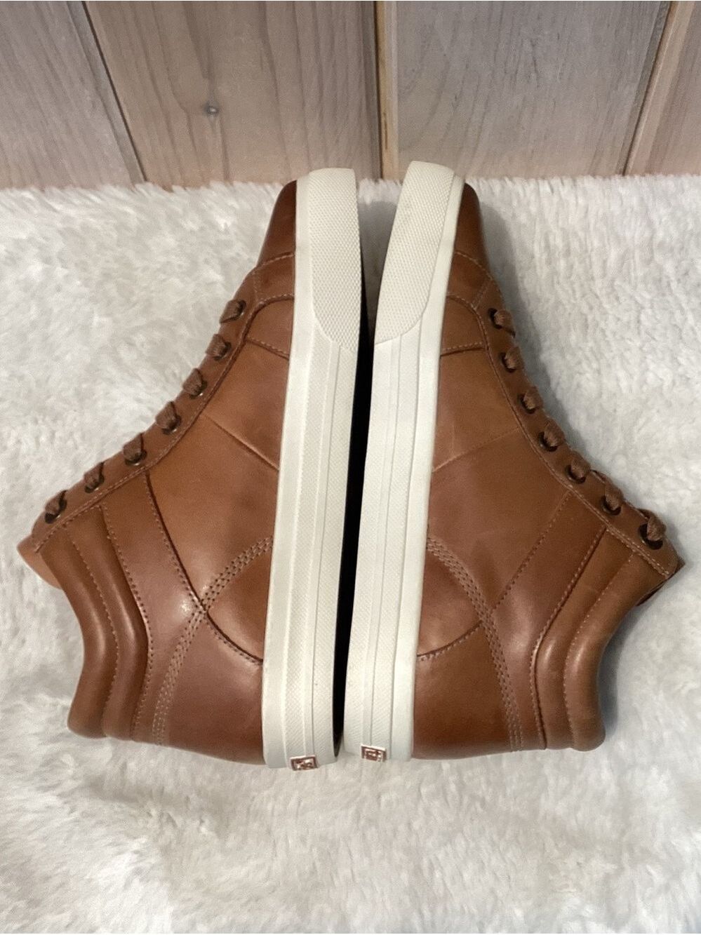 Taos Winner Leather High Top Sneaker Caramel - Picture 6 of 13